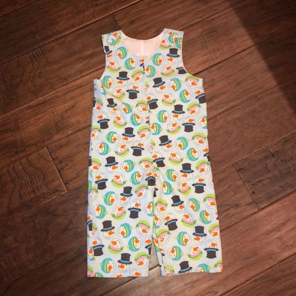 Boutique Snowman Longall Romper Size 12 Months - Picture 1 of 5